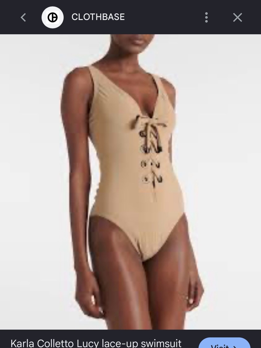 Karla Colletto Lucy Lace-Up One-Piece Swimsuit - Tan